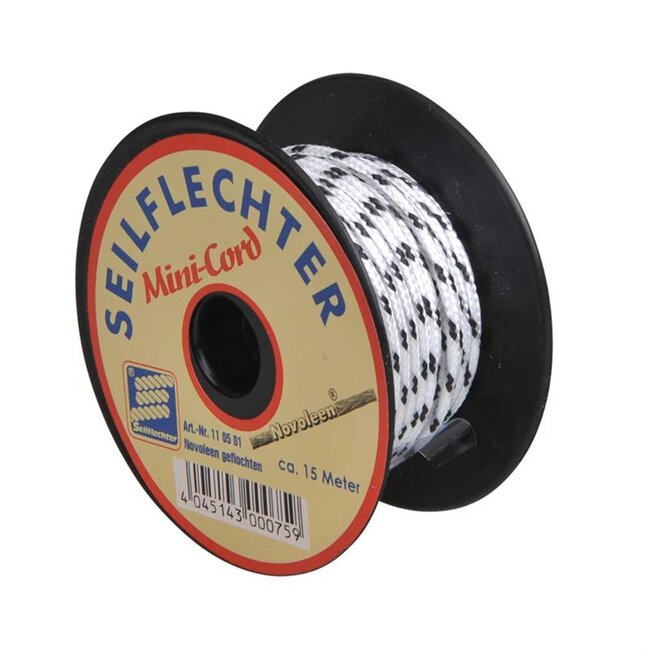 Seilflechter Mini koord - gevlochten novoleen - 1,5 mm - 15 meter - assorti