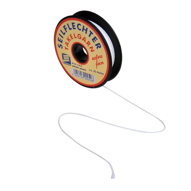 Seilflechter Extra fijn gevlochten takelgaren - gewaxed - 20 meter - wit