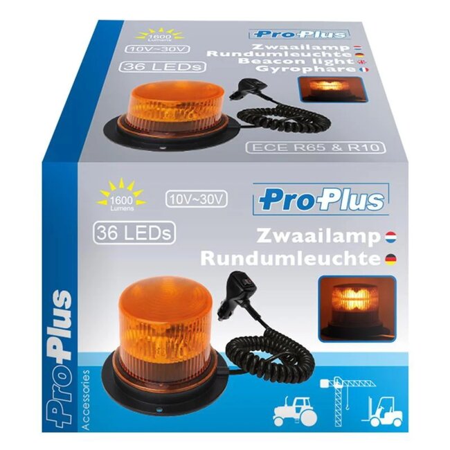 ProPlus Zwaailamp - Magnetische voet - 36 LEDs - 10-30V - Oranje