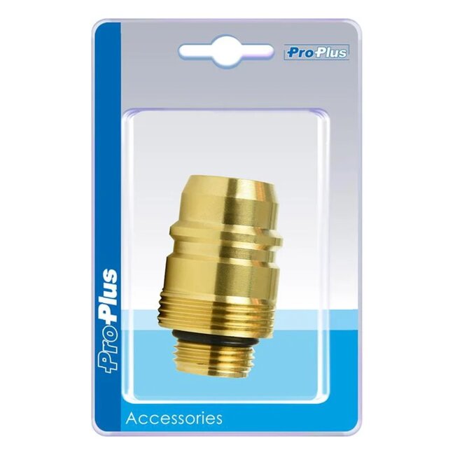 ProPlus LPG nippel - Euroconnector - Spanje en Portugal - messing - 22 mm - goud