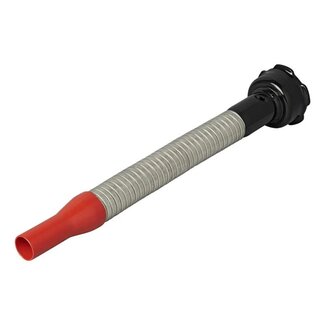 ProPlus Flexibele metalen schenktuit voor benzine - Ø 20 mm - 30 cm lang - zilver/rood