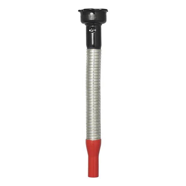 ProPlus Flexibele metalen schenktuit voor benzine - Ø 20 mm - 30 cm lang - zilver/rood