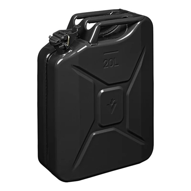 ProPlus Stalen jerrycan - 20 liter - zwart - UN en TÜV/GS gekeurd - met handvatten