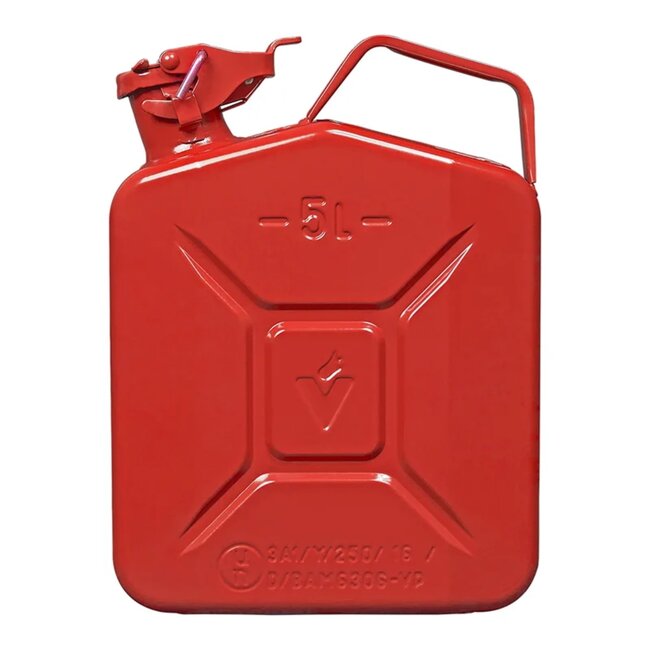 ProPlus Stalen jerrycan - 5 liter - UN en TÜV/GS gekeurd - rood - met handvatten