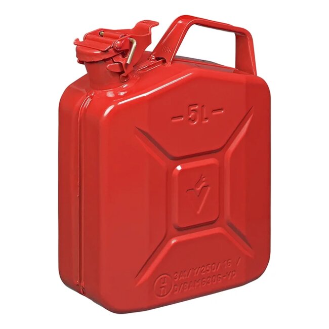ProPlus Stalen jerrycan - 5 liter - UN en TÜV/GS gekeurd - rood - met handvatten