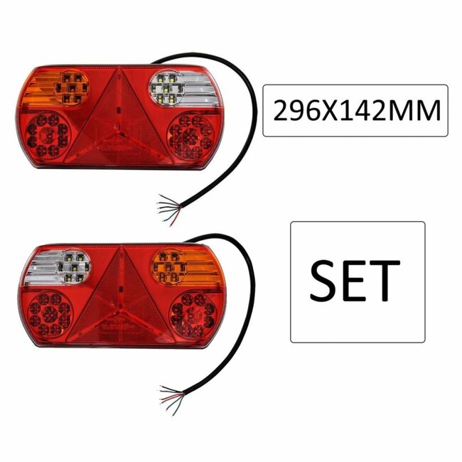 ProPlus Achterlicht set voor aanhanger/caravan - 32 LED - 6 functies - waterdicht - 296 x 142 mm