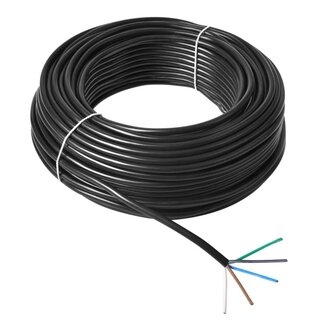 ProPlus 5-polige aanhangwagenkabel - 0,75 mm dikte - 50 meter rol - zwart