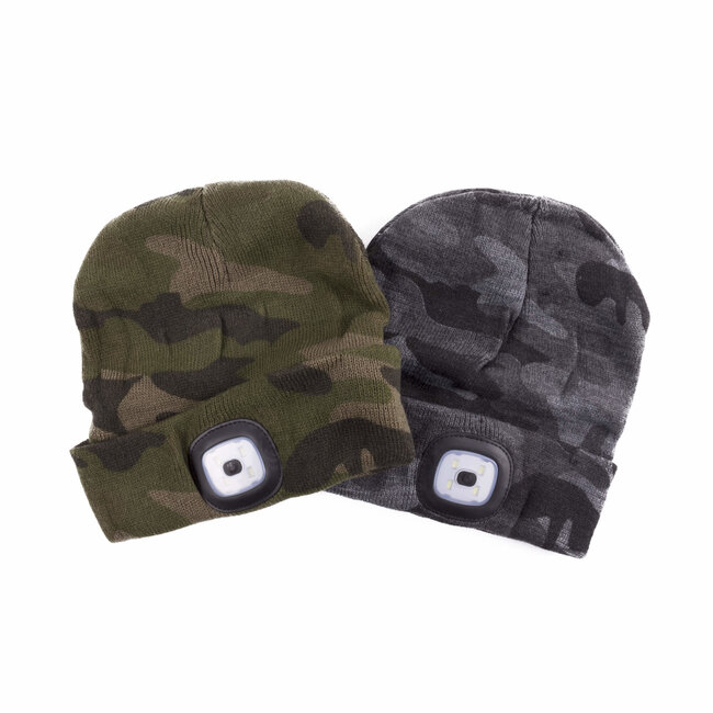 Benson LED Beanie Muts - Camouflage - One Size - Kleurenmix