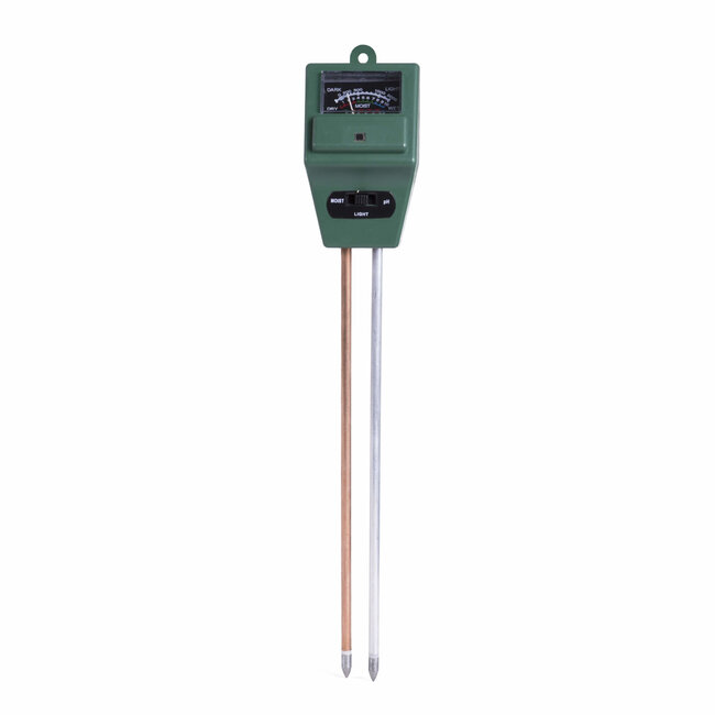 Benson Bodemtester - 3 in 1 Functionaliteit - Meet vocht, licht en pH - Groen - 28 cm