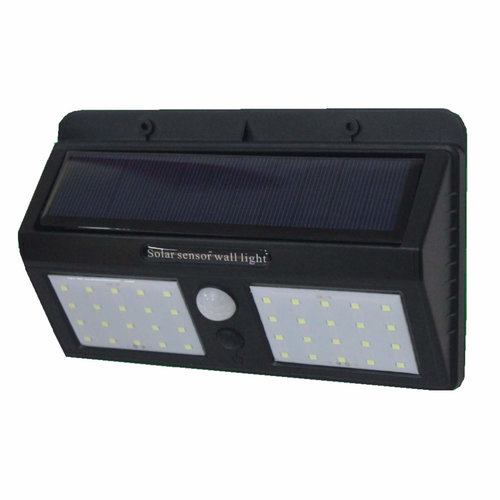 Hofftech Dubbel LED Wandlamp Solar - PIR Sensor - IP65 - 2400 Mah - 3.7 Volt Hofftech Dubbel LED Wandlamp Solar - PIR Sensor - IP65 - 2400 Mah - 3.7 Volt