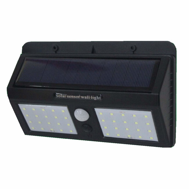 Hofftech Dubbele LED wandlamp solar - PIR sensor - IP65 - 2400 mAh - 3.7V