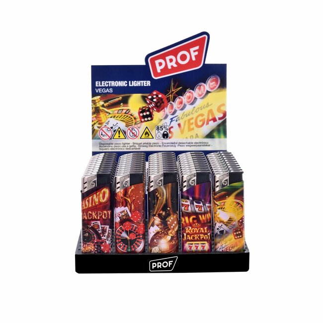 Prof Wegwerpaanstekers - Regelbare vlam - Casino design - 50 stuks