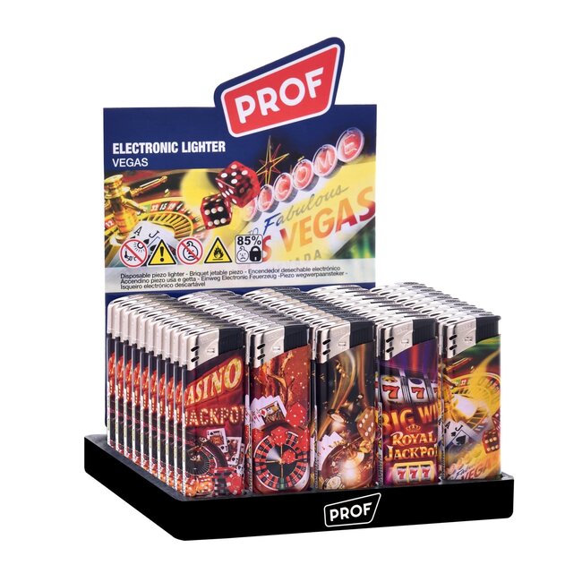 Prof Wegwerpaanstekers - Regelbare vlam - Casino design - 50 stuks