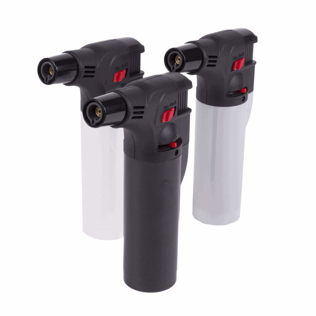 Benson Stormaansteker - Regelbare Vlam - Kinderbeveiliging - 12 stuks - Zwart/Wit/Grijs