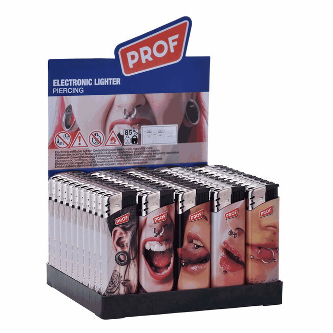 Prof Wegwerpaanstekers - Piercing Design - Regelbare Vlam - 50 stuks