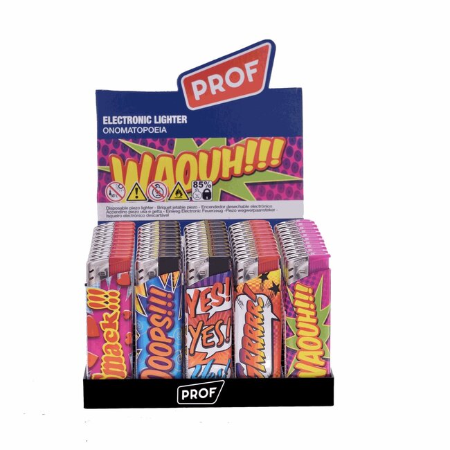 Prof Wegwerpaanstekers - Onomatopoeia - Regelbare vlam - 50 stuks