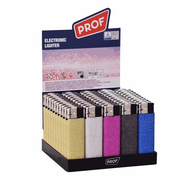 Prof Wegwerpaanstekers - Glitters - Regelbare vlam - 50 stuks
