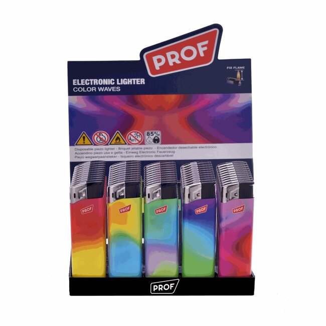 Prof Wegwerpaanstekers - Color Waves - Regelbare vlam - 50 stuks