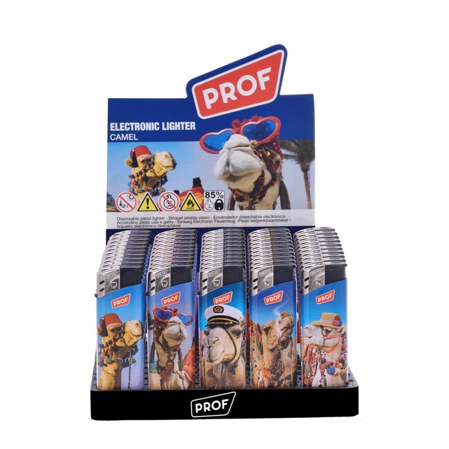 Prof Wegwerpaanstekers - Kamelenontwerp - Regelbare vlam - 50 stuks