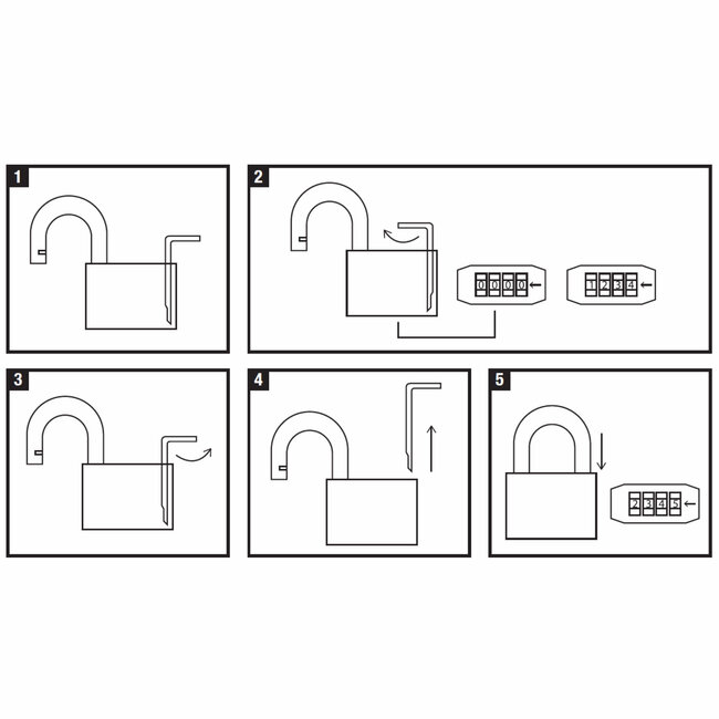 Silverline Cijferhangslot - koolstofstaal met PVC mantel - waterbestendig - 50 mm - 4-cijferig, 10.000 codes - poorten en fietsen