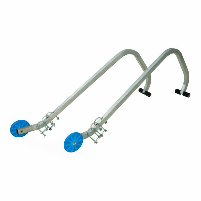 Silverline laddernokhaken - aluminium - kunststof wielen - 101,5 cm - aluminiumkleurig - 2 stuks - beschermt dakpannen