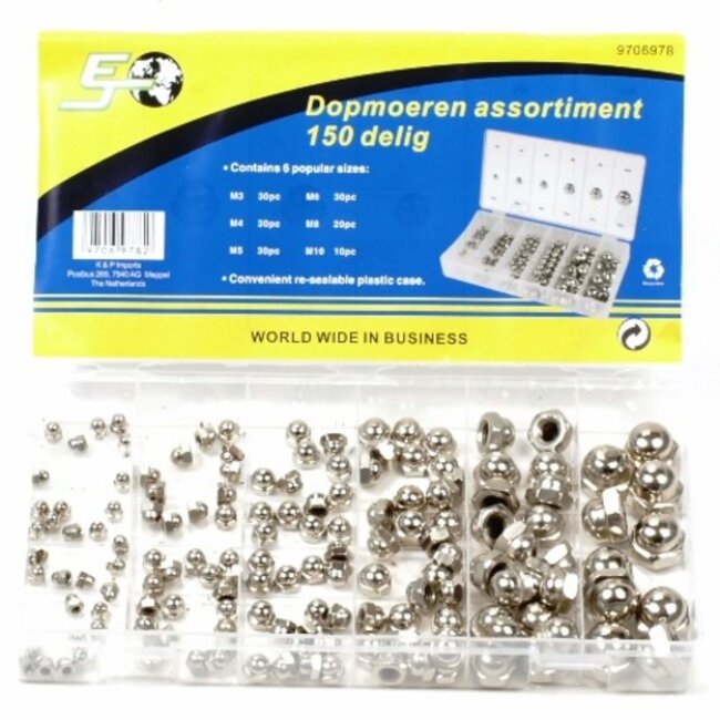 Topgear Dopmoerenset - 150-delig - M3 t/m M10 - Handige opbergdoos