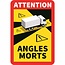 ProPlus Dodehoeksticker - Waarschuwing "Attention Angles Morts" - 17 x 25 cm - Verplicht in Frankrijk
