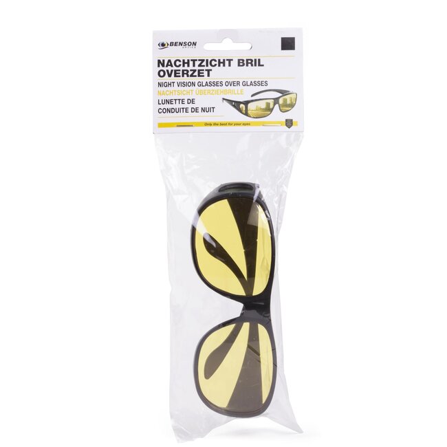 Benson Overzetbril nachtzicht - anti-verblinding - zwart montuur - unisex