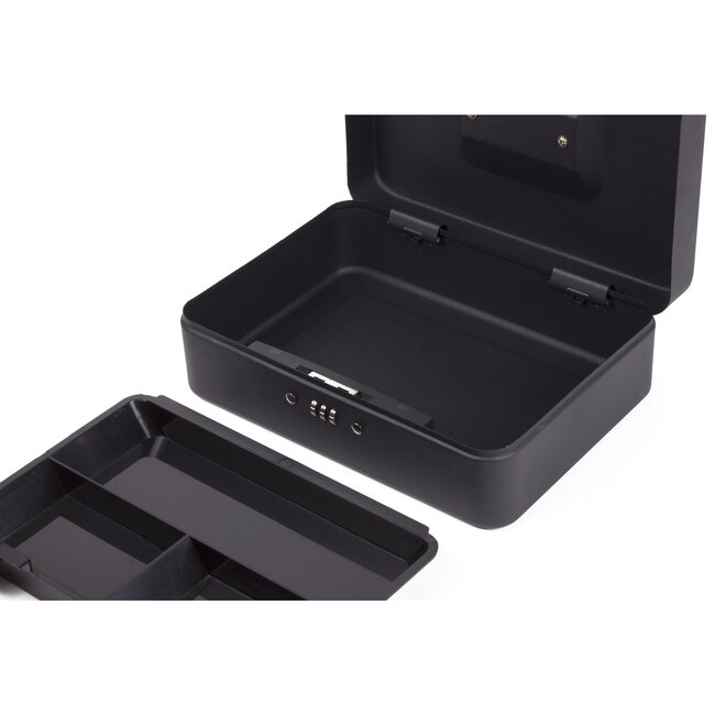 Benson Compacte geldkluis - combinatieslot - uitneembare bak - zwart - 25 x 18 x 9 cm