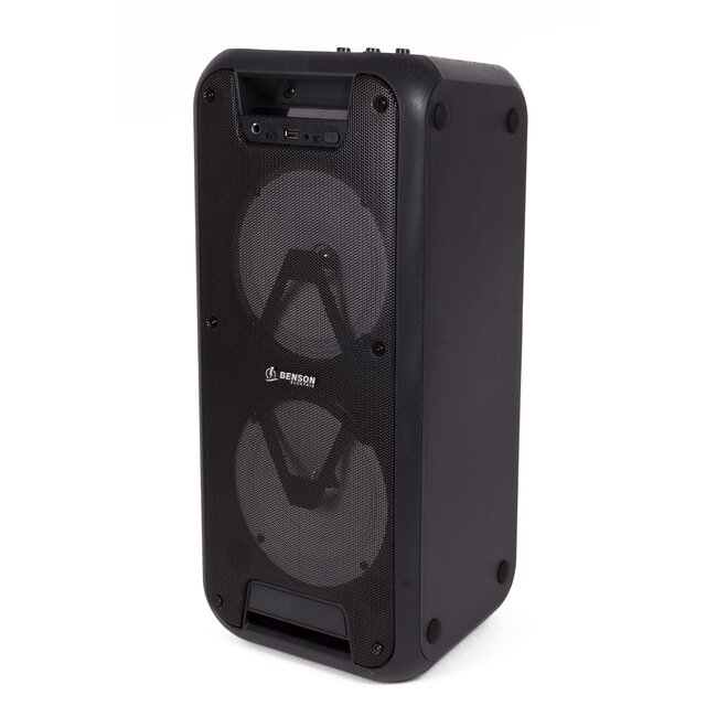 Benson Bluetooth speaker - zwart - radio - LED verlichting - 23.5 x 20.7 x 50.3 cm