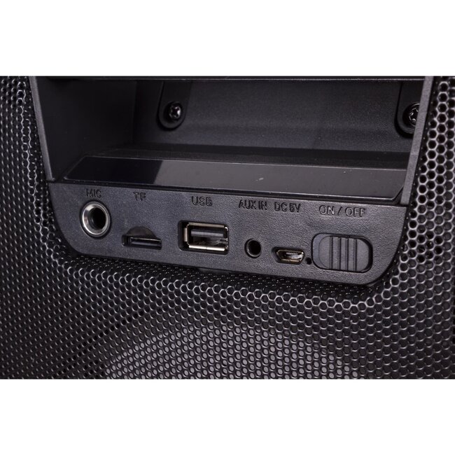 Benson Bluetooth speaker - zwart - radio - LED verlichting - 23.5 x 20.7 x 50.3 cm