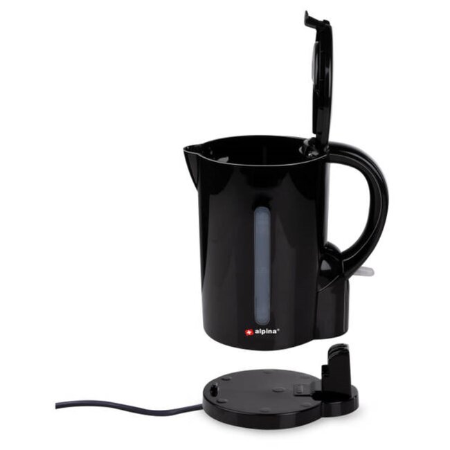 Alpina Zwarte waterkoker - 1,7 liter - Snoerloos - Droogkookbeveiliging - 2200 watt
