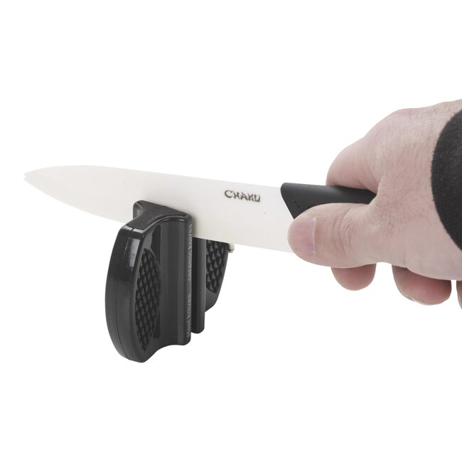 Alpina Compacte messenslijper - keramiek en staal - zwart - 7 x 6 cm