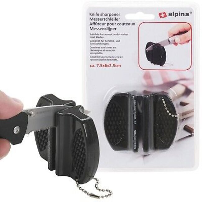 Alpina Compacte messenslijper - keramiek en staal - zwart - 7 x 6 cm