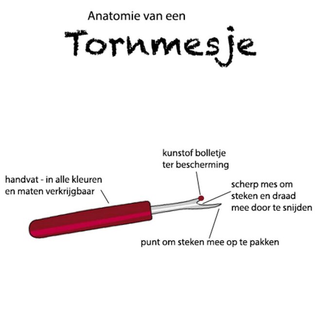 Lifetime Tornmesjes - Haarscherp Staal - Veilig Rood - 7 cm - Set van 3