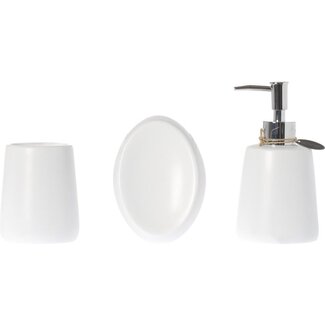 Benson 3-delige badkamerset - wit - keramiek - 26 cm