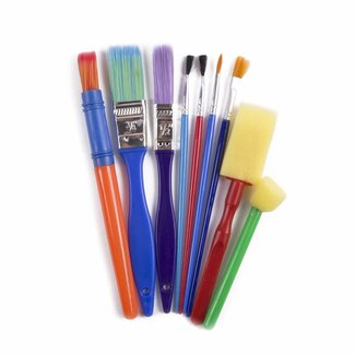 Benson Kwastenset - 9 stuks - Assorti kleuren - Kunststof - Voor kinderen