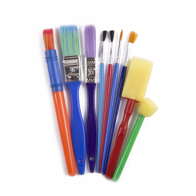 Benson Kwastenset - 9 stuks - Assorti kleuren - Kunststof - Voor kinderen