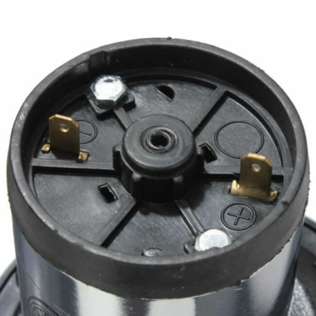 Dragon-Tools Luchthoorn - chroomafwerking - oldtimerklank 110 dB - lengte 24 cm - 12 volt - chroom - auto, vrachtwagen en tractor