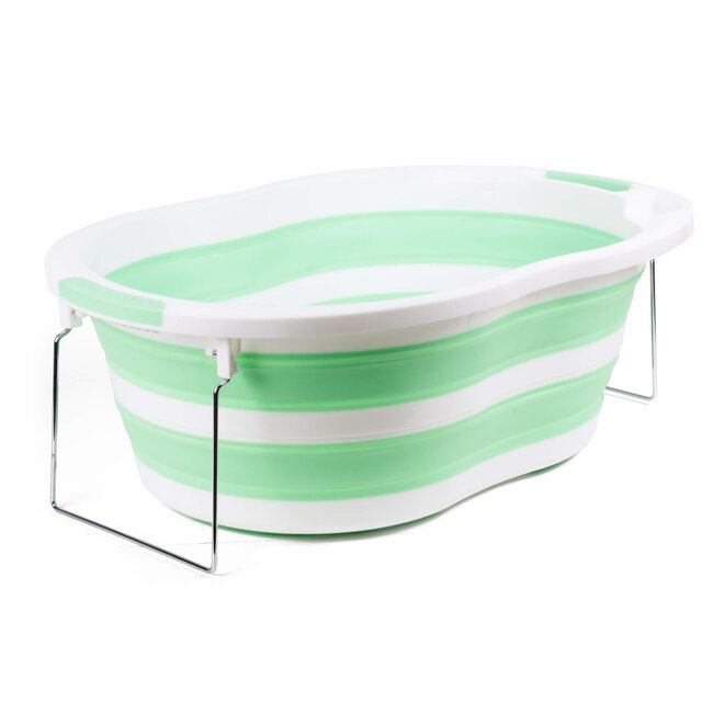 Benson Opvouwbaar babybadje - antislip bodem - 70 x 46,5 x 23 cm - groen/wit