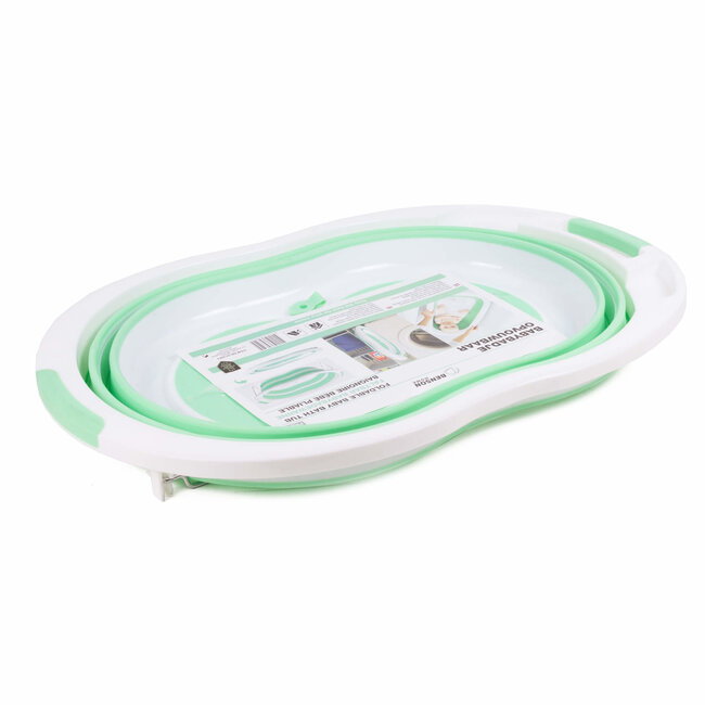 Benson Opvouwbaar babybadje - antislip bodem - 70 x 46,5 x 23 cm - groen/wit