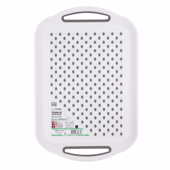 Benson Anti-slip dienblad - 40.5 x 28.5 cm - wit - vaatwasserbestendig
