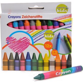 Top Write Gekleurde waskrijtjes - uitstekende kleurafgifte - 12 stuks - Ø 10 mm
