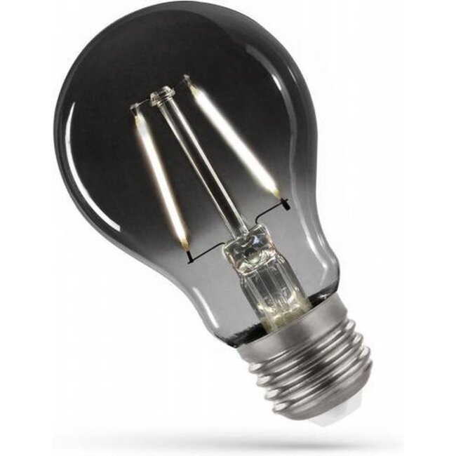 TooLight Filament LED lamp - Smoke look - Warmwit 4000K - E27 fitting - Bolvorm G60 - 2.5W - Spatwaterdicht IP54