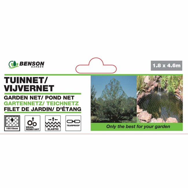 Benson Veelzijdig tuinnet - bescherming gewassen en vijvervissen - 1.8 x 4.6 meter - wit