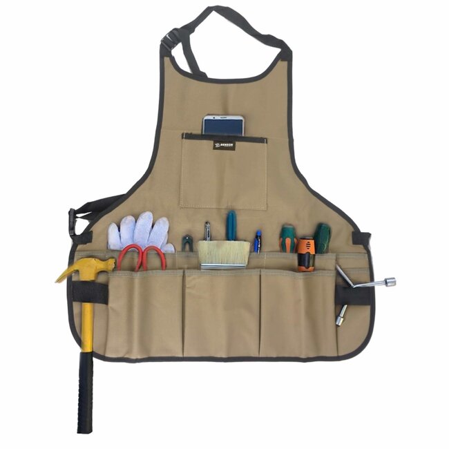 Benson Gereedschapschort - Canvas - 14 vakken - 61 x 60 cm - Bruin