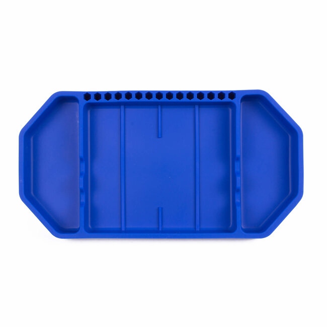 Benson Flexibele siliconen gereedschapsbak - gripvast - blauw - 28 x 15 x 3 cm