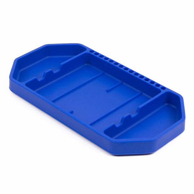 Benson Flexibele siliconen gereedschapsbak - gripvast - blauw - 28 x 15 x 3 cm
