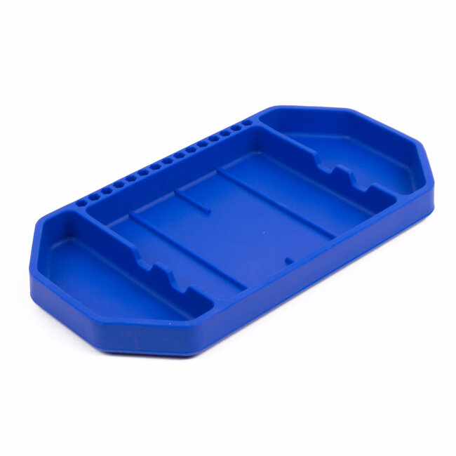 Benson Flexibele siliconen gereedschapsbak - gripvast - blauw - 28 x 15 x 3 cm