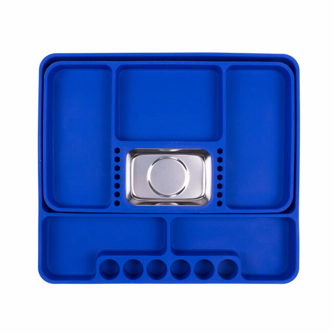 Benson Gereedschapsbak - siliconen - blauw - 2-delig - antislip - met magnetisch bakje